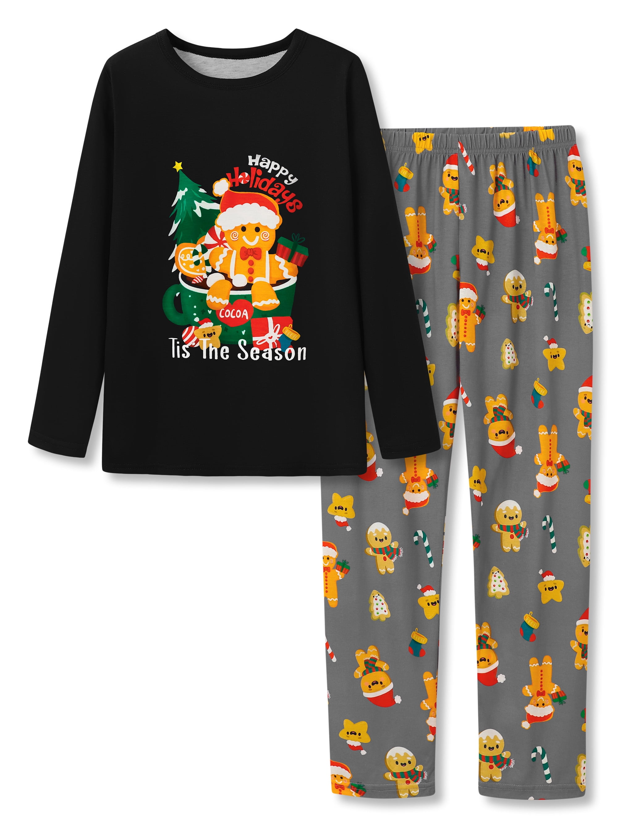 Gingerbread Pyjamas Topgal Christmas Cocoa Gingerbread Man Cartoon Pajama Set for Little ...
