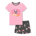 thumbnail image 1 of Topgal Girls Panda Pajamas Tee and Shorts Summer Donut Matching Nightwear 2 Pieces Cartoon Jammies Sets Size 16, 1 of 7