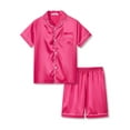 thumbnail image 1 of Topgal Hot Pink Pajama 2PC Set for Little & Big Girls – Satin Summer Cute Button Down Girl PJ Set Size 12, 1 of 7