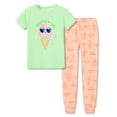 thumbnail image 1 of Topgal Little Girls Pajamas Set Kids Sung Fit Cotton Ice-cream Pjs Short-Sleeve Top Pant 2 PC Nightwear Size 4T, 1 of 7