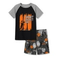thumbnail image 1 of Topgal Sport Boys Trendy 2-Piece Basketball Pajamas Gray Raglan Short Sleeves Top and Bottom Sleepwear Set Size 16, 1 of 7