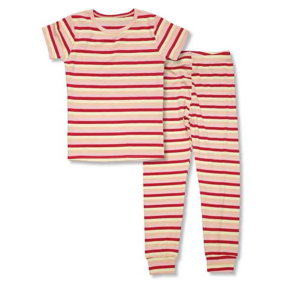 Topgal Summer Snug Fit Pajamas for Little Boys & Girls - Multicolored Stripe Pull-On Sleepwear Pjs Pant Set Size 2T