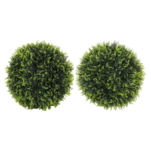 Topiary Balls 2PCS, 17.7'' Cedar Artificial Plants, UV Protected Indoor Outdoor Faux Greenery Decor
