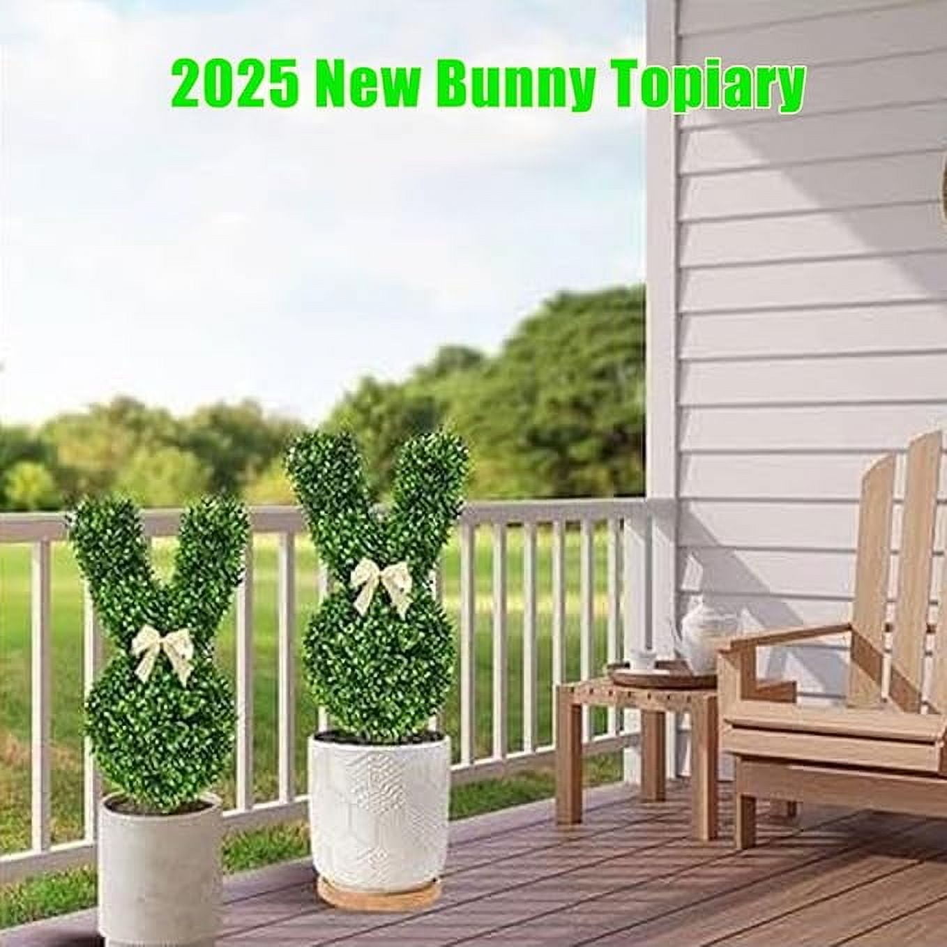 Topiary Bunny Outdoor, 2PCS Artificial Bunny-Shaped Topiary Tree, Bunny ...