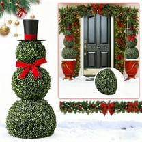 Topiary Snowman Diy Easy Christmas Porch Decor Idea Indoor Outdoor Christmas Decoration Green H:31.5"
