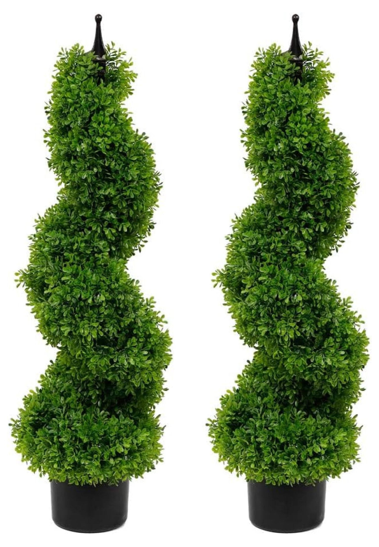 Topiary Tree Artificial Boxwood 3 Feet Faux Topiaries 35 Inch (Set of