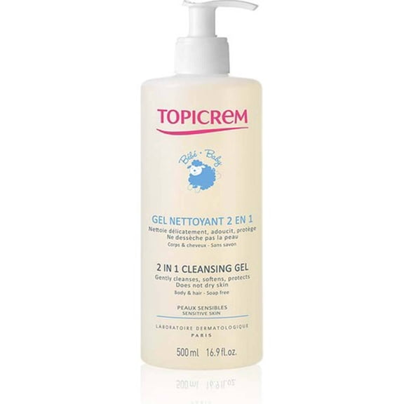 Topicrem 2 in 1 Cleansing Gel Body & Hair - 500ml