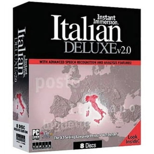 Topics Instant Immersion Italian v.2.0 Deluxe, Complete Product, 1 User, Standard, Small Box Packing