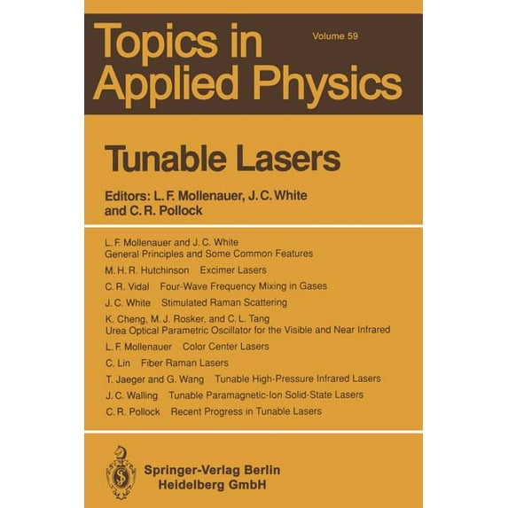 Topics in Applied Physics Tunable Lasers, Book 59, (Paperback)