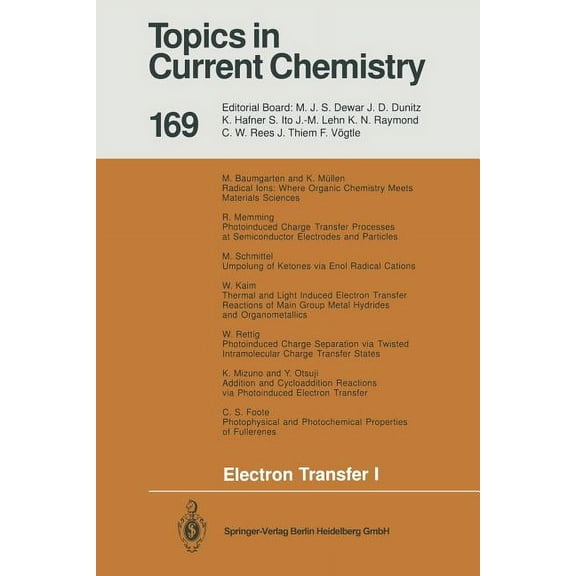 Topics in Current Chemistry Electron Transfer I, Book 169, (Paperback)