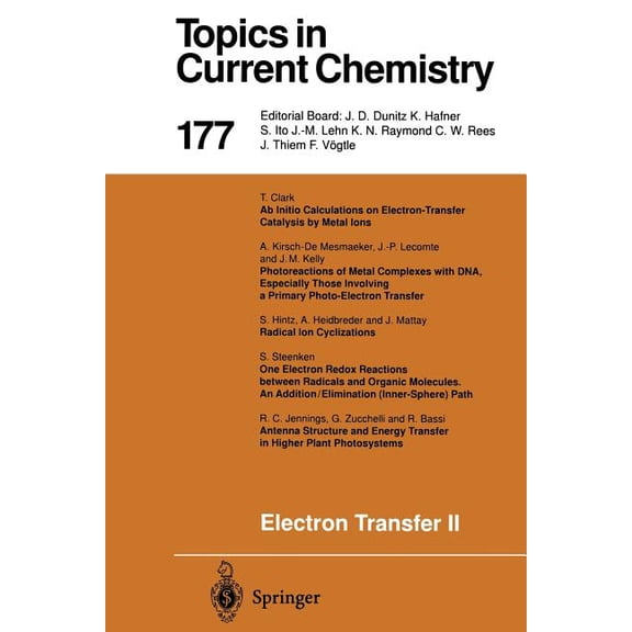 Topics in Current Chemistry Electron Transfer II, Book 177, (Paperback)