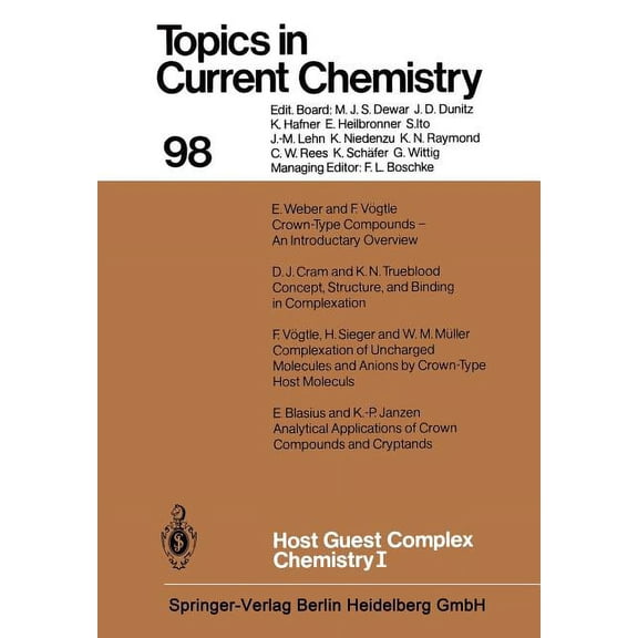 Topics in Current Chemistry Host Guest Complex Chemistry I, Book 98, (Paperback)