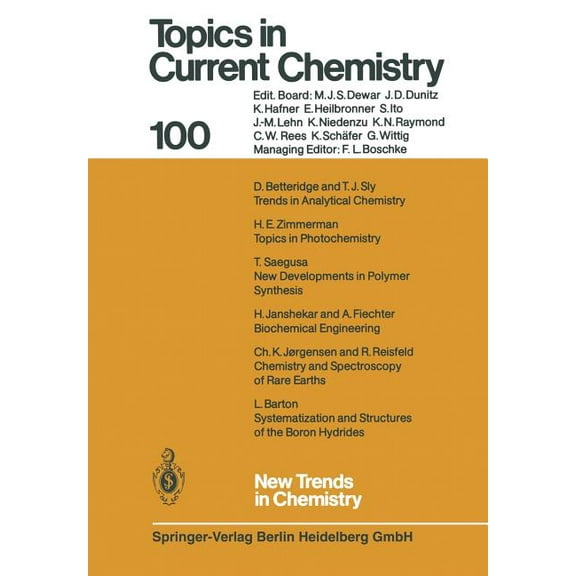 Topics in Current Chemistry New Trends in Chemistry, Book 100, (Paperback)