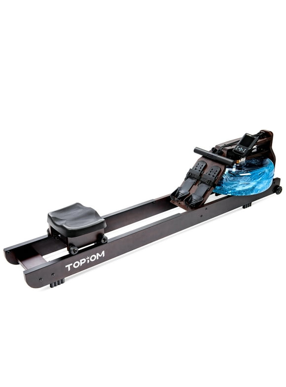 Topiom Water Rowing Machine with TM-3 Performance Monitor Bluetooth Connected 400 lbs Max Load