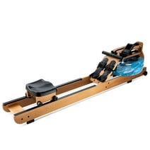 Topiom Water Rowing Machine with TM-3 Performance Monitor, Oak Wood with 400 lbs Max Load