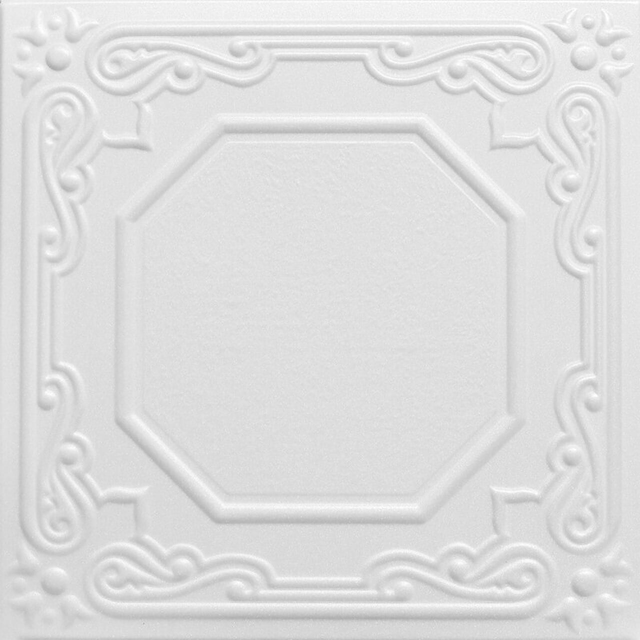Home Decor Ceiling Tile, Styrofoam, Glue Up, 20x20 - R30W Lima - Plain