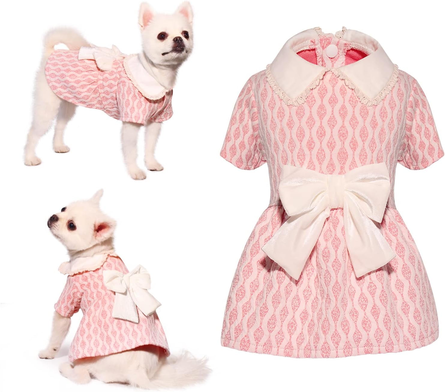 Topkins Dog Dress Valentine's Day Dog Sweater Dress Soft Dog Dress Cute
