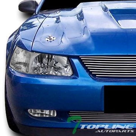 Topline Autopart Chrome Crystal Head Lights Signal Dy+Bumper Fog Lamps Clear Pt 1999-2004 Mustang