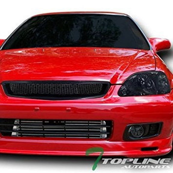 Topline Autopart Jdm Smoke Head Lights Parking Signal Amber+Front Bumper Fog 99-00 Honda Civic Ek