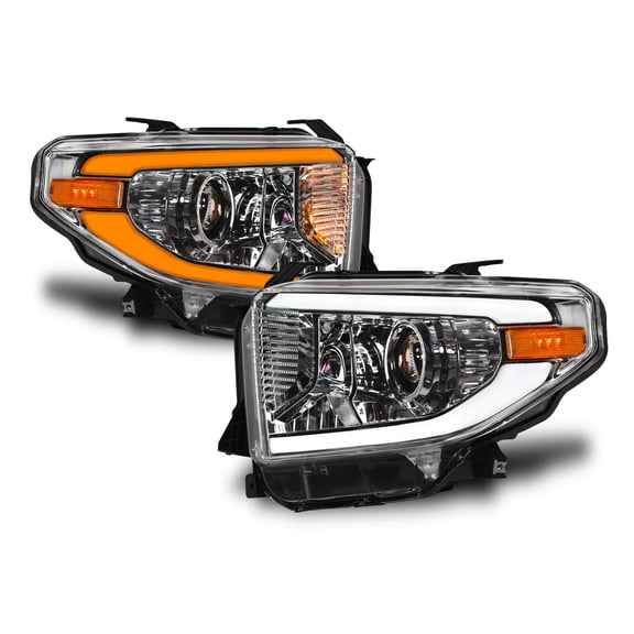 Topline For 14-21 Tundra Level Adjust Sequential LED Projector Headlights Chrome