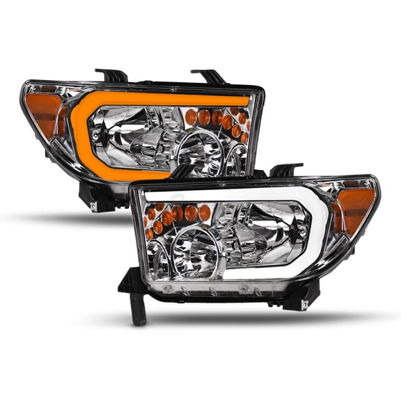 Topline For 2007-2013 Tundra Switchback Sequential LED Strip Headlights - Chrome