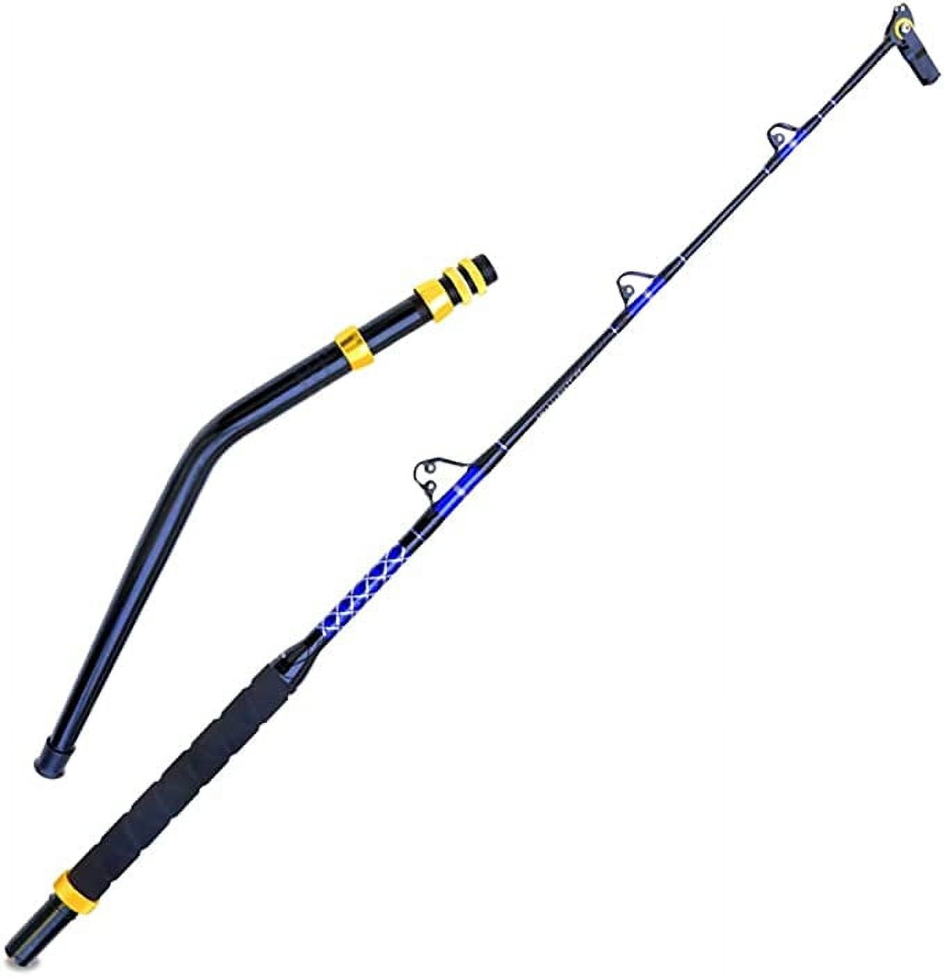Topline Tackle Bent Fishing Rod 2-Piece Saltwater Trolling Rod Roller Rod  Conventional Boat Fishing Pole 