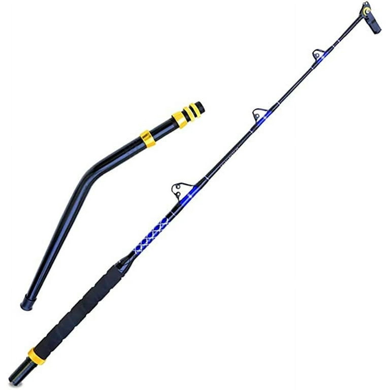 Topline Tackle Bent Fishing Rod 2-Piece Saltwater Trolling Rod Roller Rod  Conventional Boat Fishing Pole