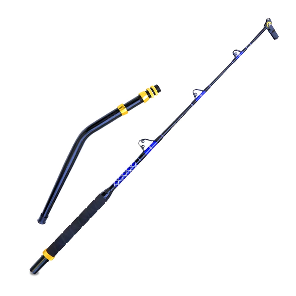 Topline Tackle Bent Fishing Rod 2-Piece Saltwater Trolling Rod Roller Rod  Conventional Boat Fishing Pole