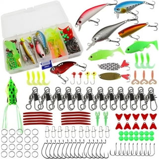 Ycolew Fishing Lures Tackle Box Bass Fishing Kit,Saltwater and Freshwater Lures  Fishing Gear Including Fishing Accessories and Fishing Equipment for Bass,Trout,  Salmon 