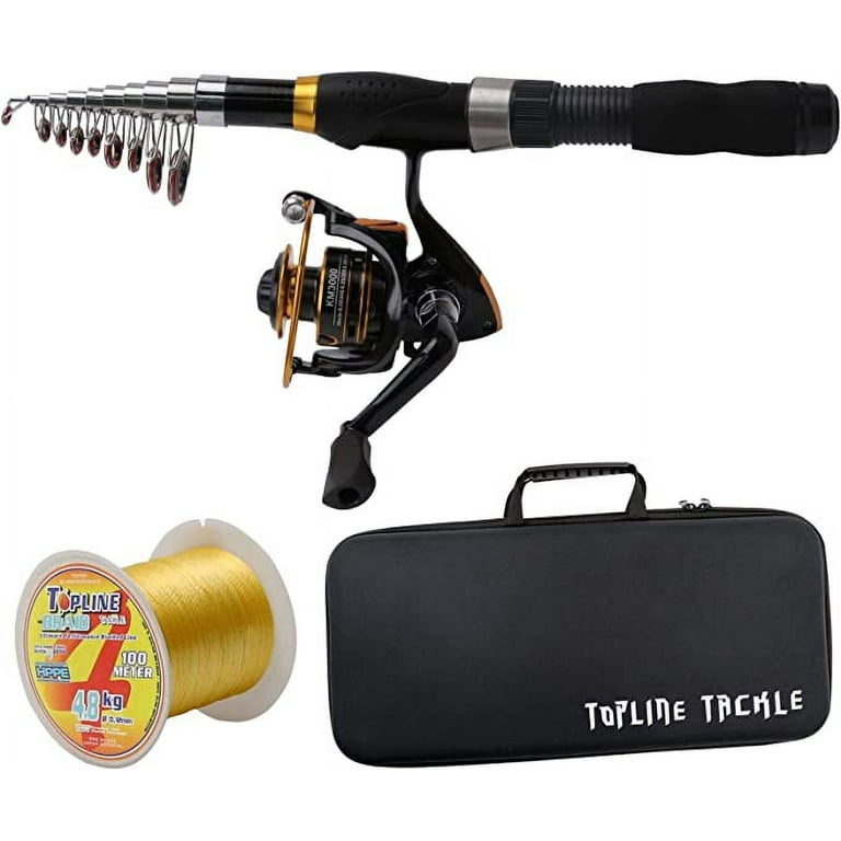 Topline Tackle Fishing Pole with Stainless Steel Spinning Fishing