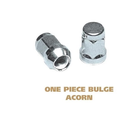 Topline Wheel C17064 Lug Nuts One Piece Bulge Acorn 0.75 in. Hex 12 mm 1.25 Right Hand