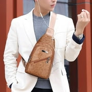 Clearance Items! Topliu Crossbody Bag,Men's Soft Leather Chest Bag-Stylish one-Shoulder Bag-Waterproofing Casual Business Crossbody Sling Bag