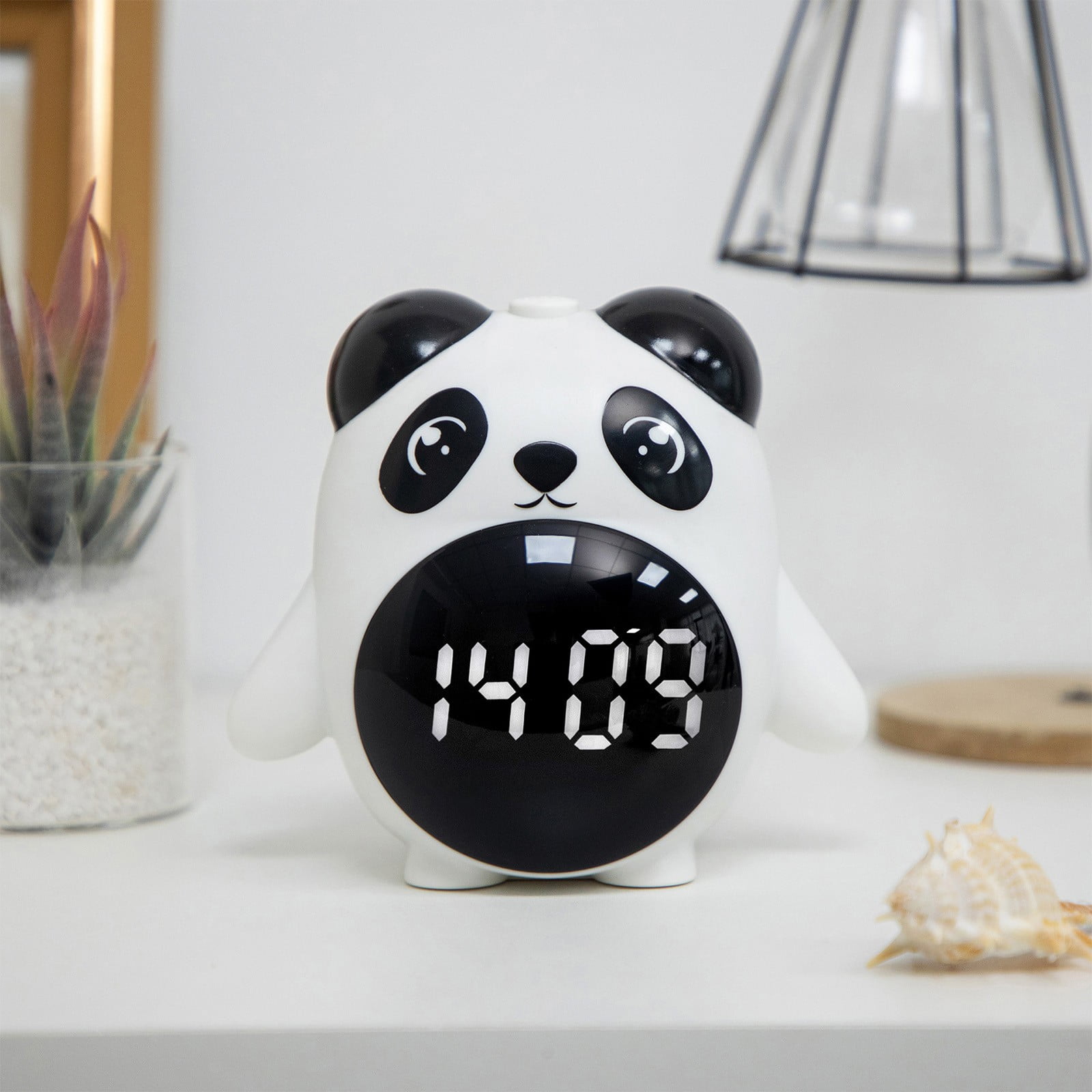 Clearance Items! Topliu Pandas Cub Electronic Alarm Clock Featuring Adjustable Night Mode and Real,Time indoor Temperature Monitoring for Added Convenience and Comfort