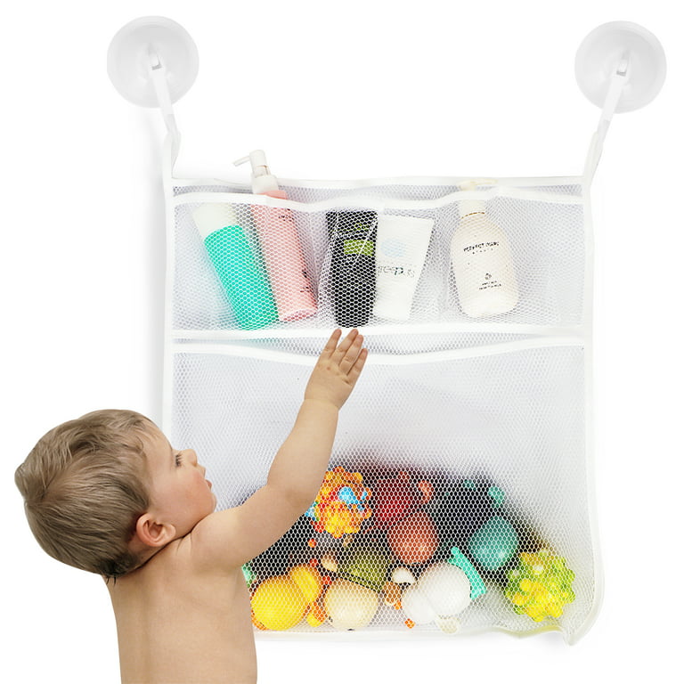 Toplive 2 x Mesh Bath Toy Organizer, Bath Toy Storage for Baby Bath Toys,  Hanging Bath Toy Holder With 6 Ultra Strong Suction Hooks for Bathtub Toys