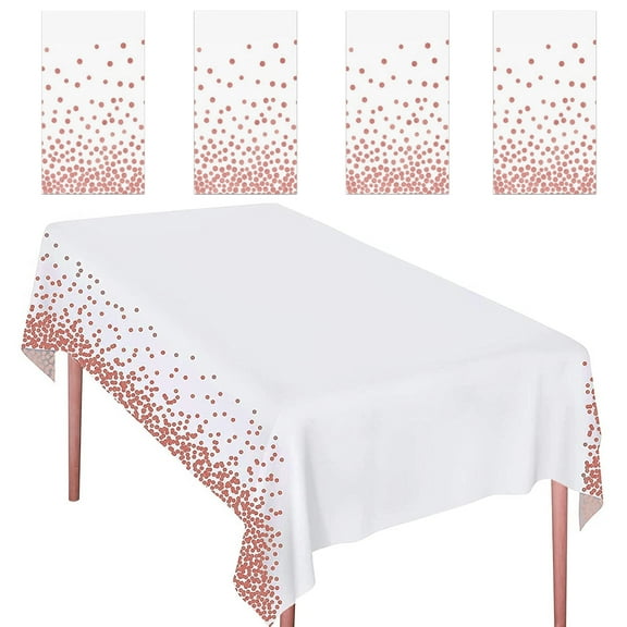 Toplive 4 Pack Disposable Tablecloths 54”x 108”Party Table Cloths Plastic Rectangle Table Cover for Party, Birthday, Wedding, Anniversary, Picnic, Outdoor Camping, Travel