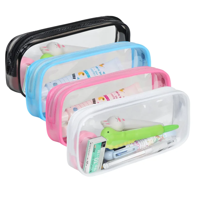 Pencil Case Set, Clear Pencil Pouch Bag, PVC Zipper Pen Case, Pencil  Storage, Makeup Bag Travel Toiletries Bag for Women, Portable Office  Supplies