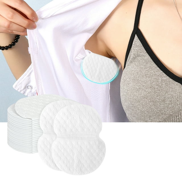Toplive 100 Pack Absorbing Stickon Underarm Sweat Pads for Men and Women, Invisible Garment