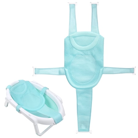 Baby Bath Seat Support Net Infant Bathing Seat Support Mat, Adjustable Comfortable Non-Slip Five-Pointed Baby Shower Net Bathtub Sit Up Mesh for Newborn 0-6 Months Blue