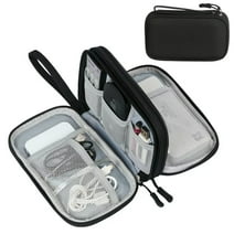 Toplive Cable Organizer Pouch, Electronic Organizer Travel Case Portable Waterproof Double Layers All-in-One Storage Bag for Cord, Charger, Phone, Earphone-Black