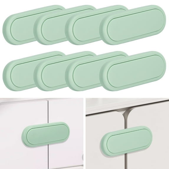 Toplive Child Safety Cabinet Locks for Babies 8 Pack Baby Proofing Latches for Cabinets, Drawers, Fridge, Toilet, Door-Green