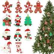 Toplive Christmas Ornaments 12 Pack Christmas Gingerbread Man for Christmas Tree Decorations, Home Decorations, Parties, Holidays