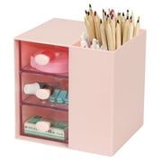 Toplive Desk Pencil Pen Holder , Office Desk Organizers Desktop Storage Pen Organizers with 3 Independent Drawers Stationery Supplies for Office,School,Home