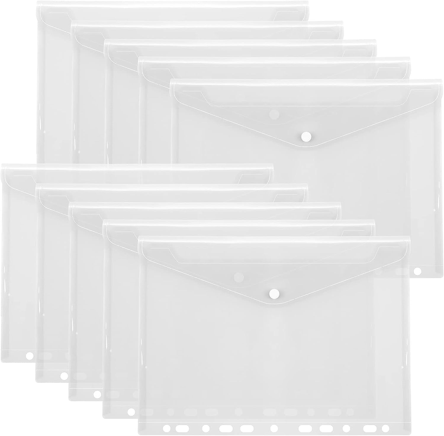 Toplive File Folders,12 Packs Plastic Envelopes Clear A5 Letter Size ...
