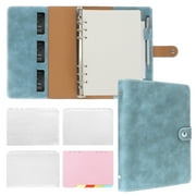Toplive Leather Refillable Journal Notebook, 6 Ring Binder A5 Travel Personal Planner with A5 Refill Papers, Binder Pockets and Subject Dividers Paper Sheet