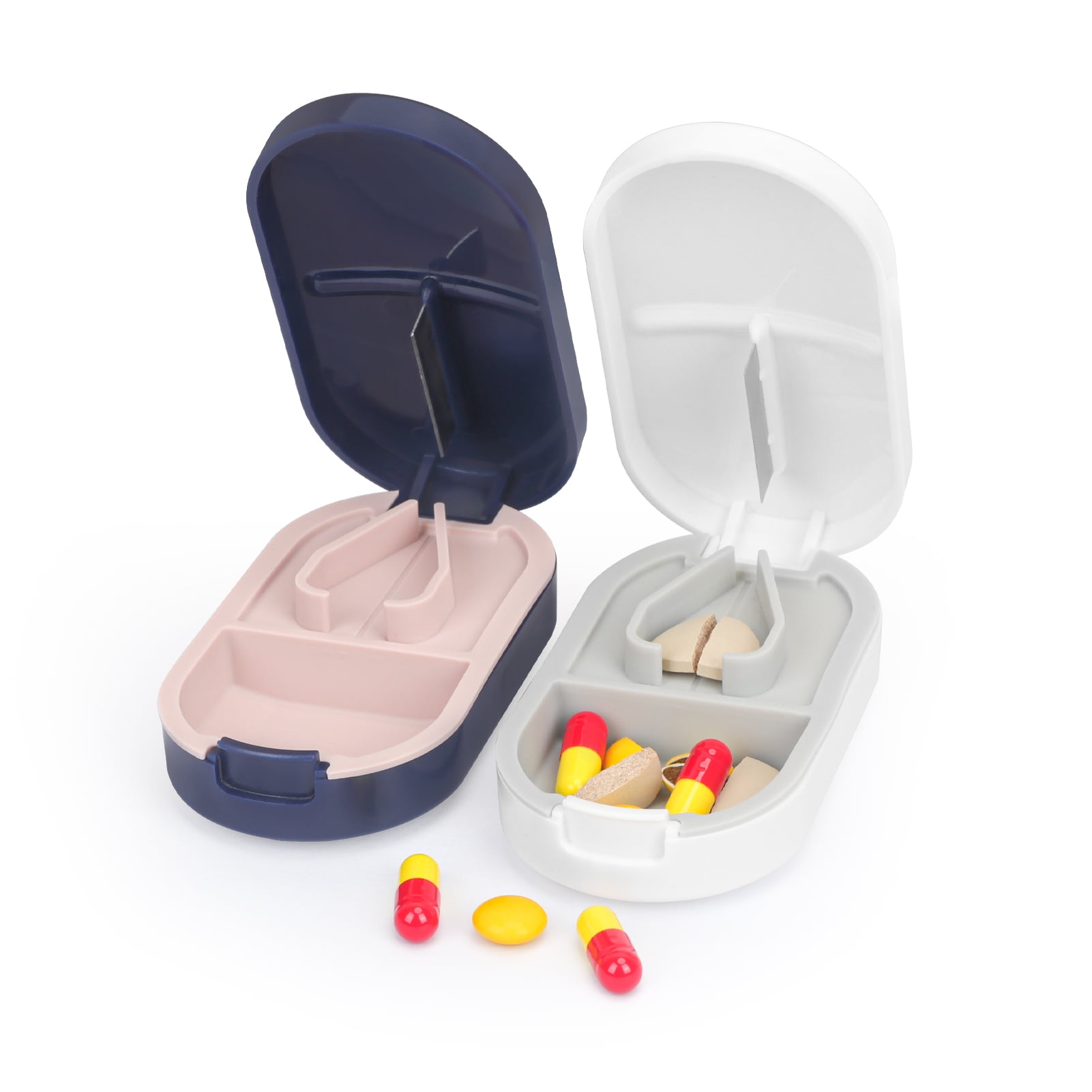 Toplive Pill Cutter 2 PCS Pill Splitter [2 in 1] Multifunctional Tablet