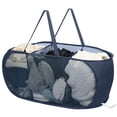 thumbnail image 1 of Toplive Pop-Up Collapsible Laundry Hamper, 3 Compartments with Side Pocket & Carry Handles, Blue, 1 of 7