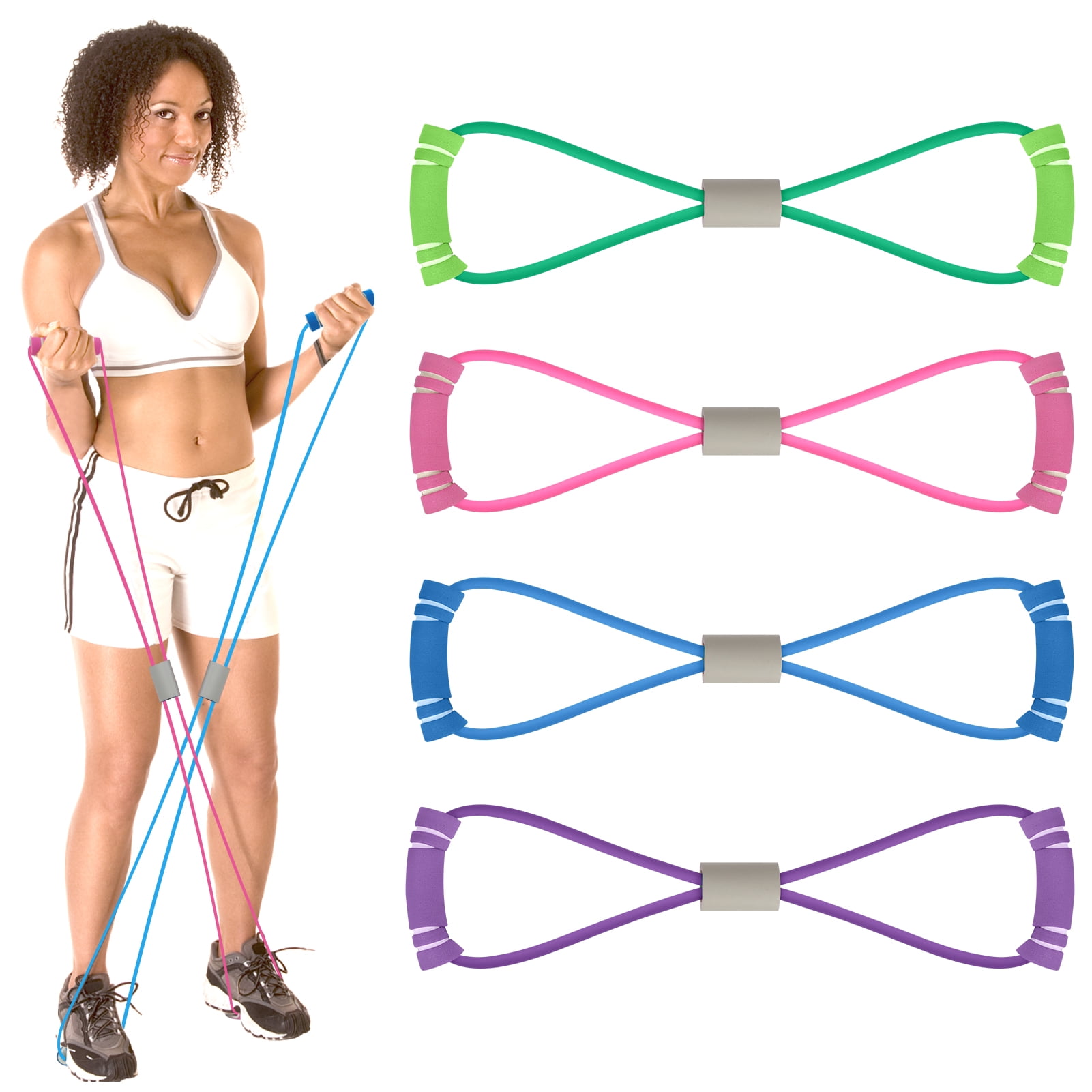 Toplive Resistance Bands ,[4 Pack] Yoga Resistance Band Stretch Fitness Band,Pull  Rope,Chest Arm and Shoulder Stretch Bands for Home Workout,Physical Therapy  Stretching Gym Equipment 