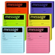 Toplive Sticky Notes 6 Pack 4x5 inch Lined Sticky Notes, Colorful Phone Message Pad, 50 Sheets x 6 Pack Self-Stick Note Pads for Office School Home