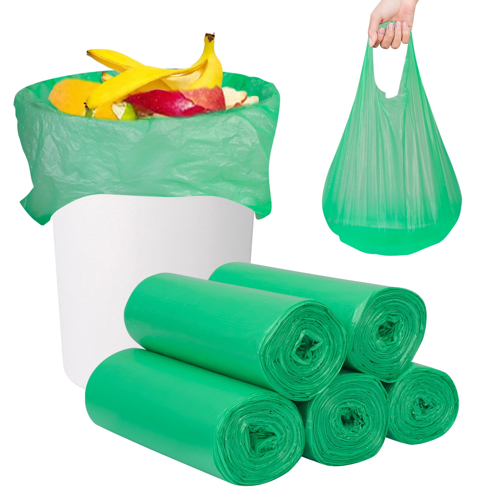 60 Counts Aklyaiap 8 Gallon Trash Bags,Biodegradable Medium