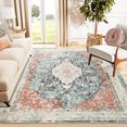 thumbnail image 1 of Topllen Ultra-Thin 3x5 Washable Vintage Area Rug - Boho Non-Slip Washable Rug for Entryway,Kitchen,Bathroom,Office,Stain Resistant Small Carpet (Coral Red/Green,3'x5'), 1 of 8